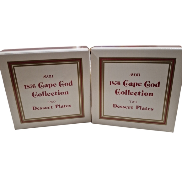 Vtg Avon 1876 Cape Cod Collection Ruby Red Glass Dessert Plates Set Of 4 NOB - Picture 2 of 10